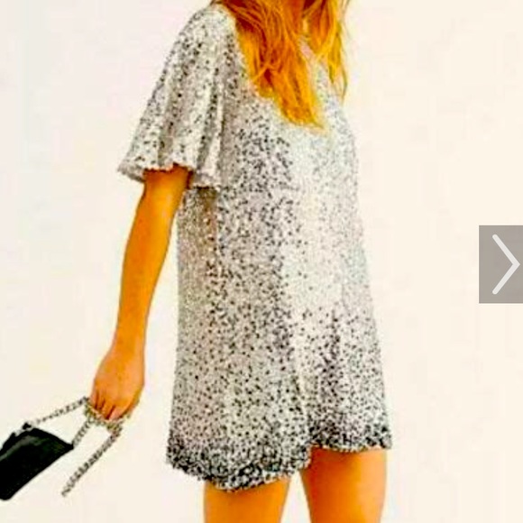 JENS PIRATE BOOTY FOR FREE PEOPLE DARK WATERS SEQUIN EMBELLISHED MINI DRESS M - Picture 2 of 15